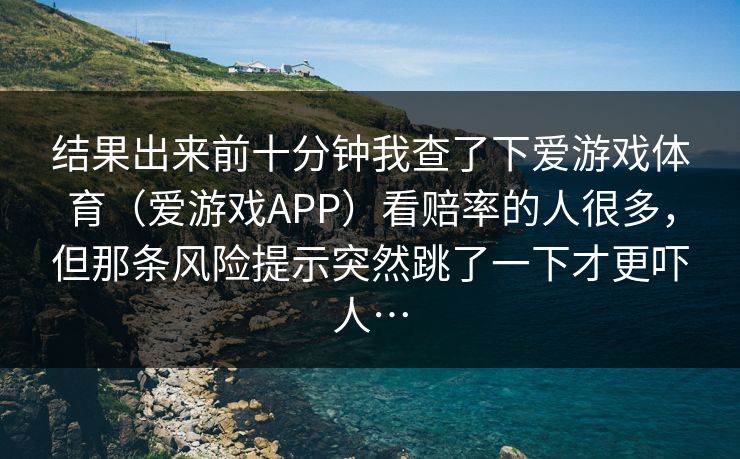 结果出来前十分钟我查了下爱游戏体育（爱游戏APP）看赔率的人很多，但那条风险提示突然跳了一下才更吓人…