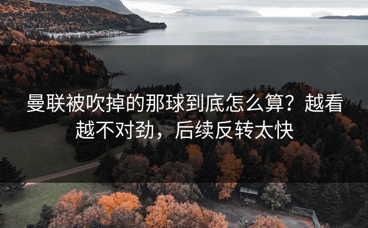 曼联被吹掉的那球到底怎么算？越看越不对劲，后续反转太快